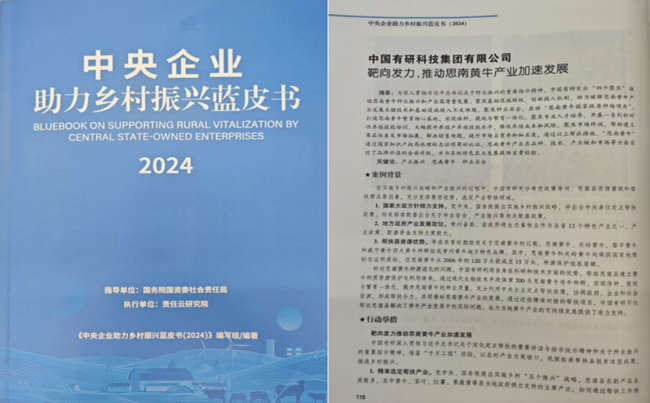 中國有研助力鄉(xiāng)村振興優(yōu)秀案例入選《中央企業(yè)助力鄉(xiāng)村振興藍(lán)皮書（2024）》